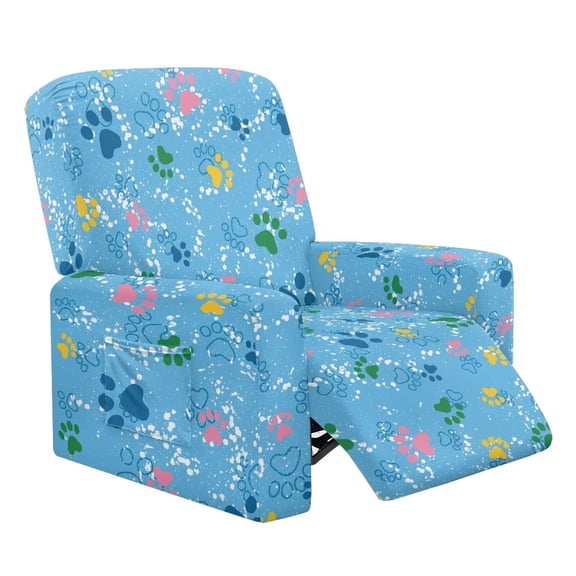 Yuyamidu Paw Reclining Chair Covers 4 Pieces Replacement Recliner Sofa Slipcovers with Pocket Comfortable Lazyboy Covers Couch Chair Cover Gift for Holiday