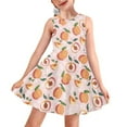 thumbnail image 1 of Yuyamidu Peach Print Sleeveless Dress for Girls 13-14T Skin Friendly Round Neck Tank Dresses Outdoor School Flared Dress Kids Toddler Beach Wear Sundress, 1 of 6