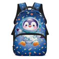 thumbnail image 1 of Yuyamidu Penguin Backpacks for Girls Boys School Bookbag with 2 Sides Mesh Pockets, High School Back Pack Kids Teens Schoolbag Trabel Daypacks, 1 of 7