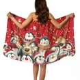 thumbnail image 1 of Yuyamidu Penguin Shower Towel Wrap for Women Reindeer Bath Wrap with Adjustable Closure Christmas Bath Towels for Adults Size XL Terry Cloth Towel Wrap, Red, 1 of 7