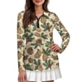 thumbnail image 1 of Yuyamidu Pine Cones Long Sleeve Golf Shirts for Woman Athletic Tennis Shirts Christmas Workout T-Shirts Golf Clothes Activewear Pullover Size XL, 1 of 8