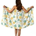 thumbnail image 1 of Yuyamidu Pineapple Body Wrap Towel for Women Lemon Towel Wrap Bathroom Bath Towels Adjustable Mid Length Bath Wrap with Pocket Sauna Spa Shower Wrap Size M, 1 of 7