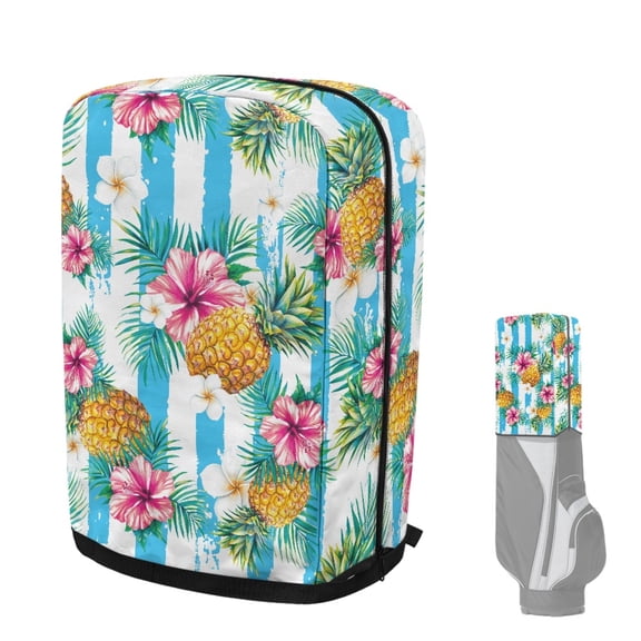 Yuyamidu Pineapple Golf Bag Rain Hood Cover Hibisucs Golf Bag Dust Covers Easy to Use Protect Your Clubs for Mens Women Golfer, Blue