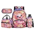 thumbnail image 1 of Yuyamidu Pink Axolotl School Backpack for 3-6 Grade Girls 4Pcs Elementary School Rucksack Set with Lunch Bag, Pencil Case and Water Bottle Bag for Daily Use, 1 of 7
