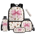 Yuyamidu Pink Bow Backpack with Lunch Box for Girls 8-12, 17 Inch ...