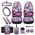 thumbnail image 1 of Yuyamidu Pink Butterfly Car Front Seat Cover Set 12 PCS Flower Bucket Seat Covers Armrest Pad Steering Wheel Cover Seat Belt Pads Trash Can Air Vent Pocket Rearview Mirror Cover Cup Mat Keychain, 1 of 7