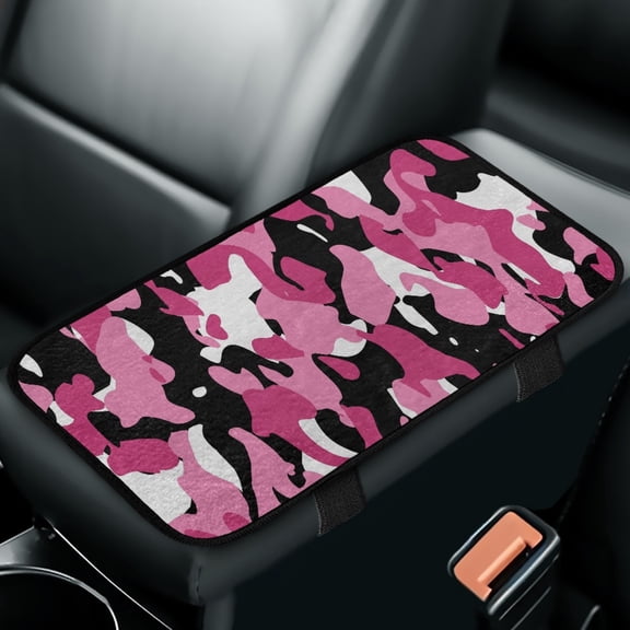 Yuyamidu Pink Camo Car Center Console Cover Camouflage Car Armrest Cushion Cover Center Console Box Pad Fashion Auto Accessories Fit for Most Vehicles