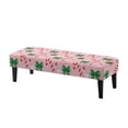 thumbnail image 1 of Yuyamidu Pink Christmas Bench Cover for Dining Table Non Slip Removable Bench Slipcover with Elastic Edge Breathable Rectangle Seat Protector Gift for Friends, 1 of 8
