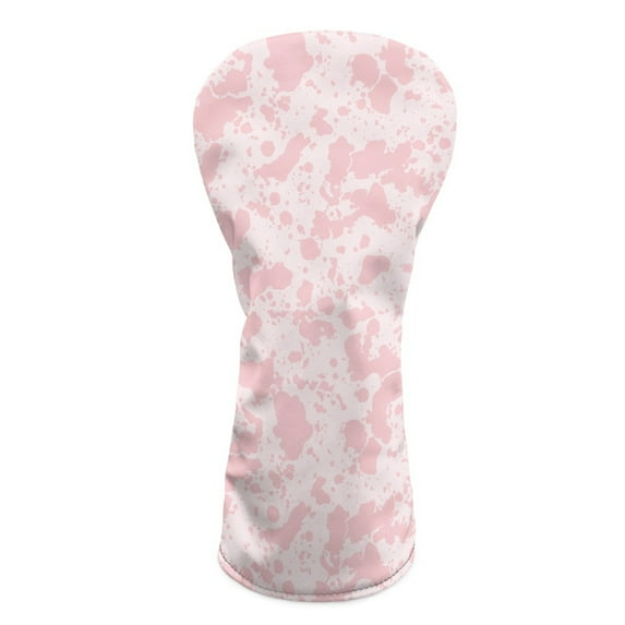 Yuyamidu Pink Cow Print Golf Club Head Covers for Driver, Fairway Woods, Hybrid Waterproof PU Leather Golf Head Cover Cute Golf Headcover