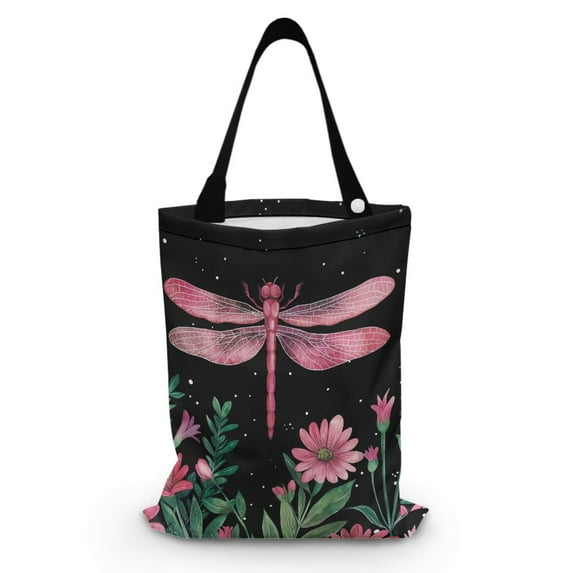 Yuyamidu Pink Dragonfly Car Trash Can Pink Daisy Car Trash Storage Bag for Front Seat Back Seat Lightweight Auto Garbage Bag for Car SUV Van Accessories