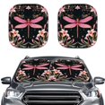thumbnail image 1 of Yuyamidu Pink Dragonfly Car Window Sun Shades Lily Car Sunshades for Windshield 2pcs Foldable Automotive Windshield Cover Accessories for Van Sedan Truck Keep Your Vehicle Cool, 1 of 5