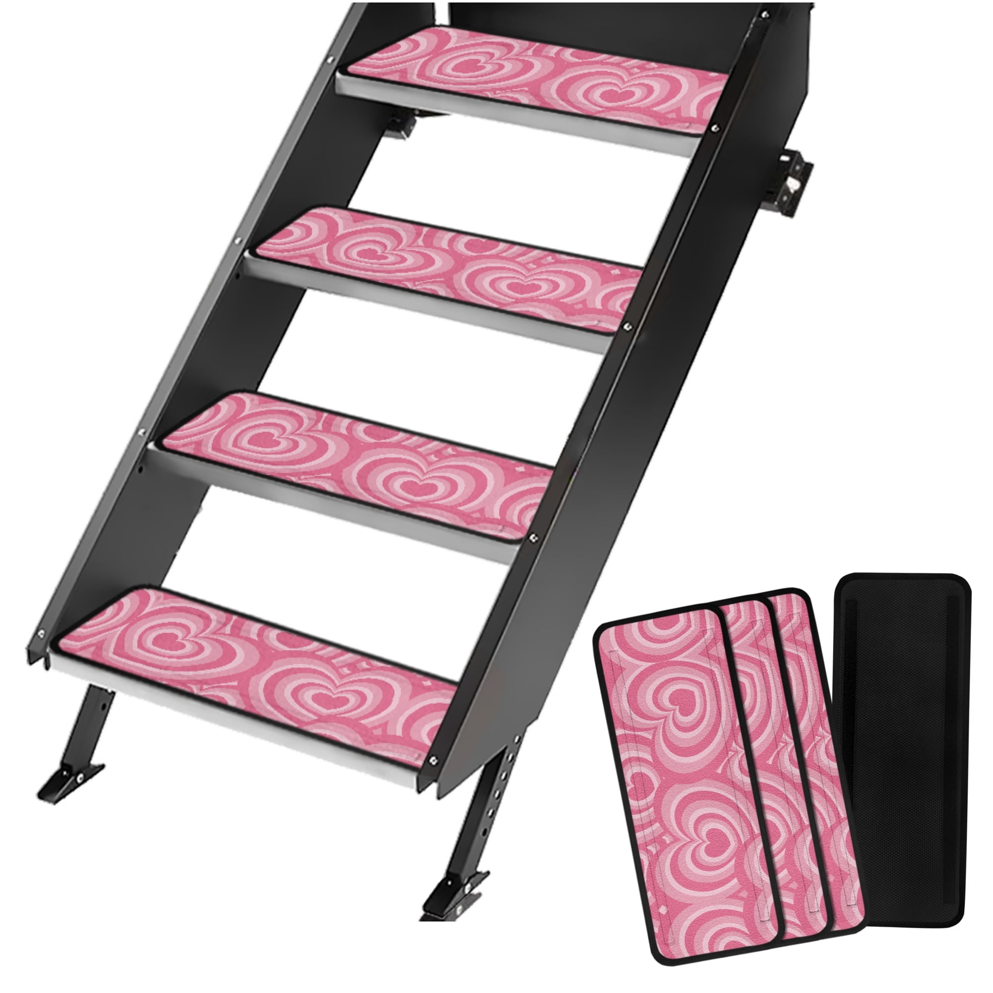 Yuyamidu Pink Heart RV Step Covers Valentine's Day RV Step Rugs 4 Pack ...