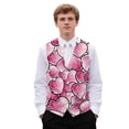 thumbnail image 1 of Yuyamidu Pink Hearts Mens Suit Vest Business Casual Dress Waistcoat Vest Size 3XL Valentine's Day Formal Wedding Vests for Suits or Tuxedo, 1 of 7