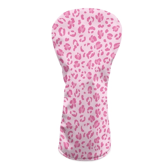 Yuyamidu Pink Leopard Print Golf Club Head Cover with Soft Lining Fashion Driver Headcover PU Leather Golf Club Cover for Women Golf Gift for Golfers