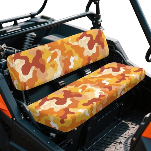 Yuyamidu Pink Leopard Print UTV Bench Seat Covers Women Ranger Seat Cover Adjustable Elastic Hem 4 Wheeler Accessories Fit for Mule 3010 4x4 2008 2007 2006 2005 2004 2003 2002 2001