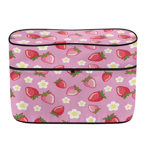 Yuyamidu Pink Strawberry RV Propane Tank Cover, Flowers Camper Propane Tank Cover Double 30 LB Gas Cylinder Covers for RV, Travel Trailer, Camper