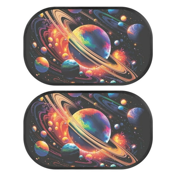 Yuyamidu Planet Car Window Shades for Side Window 2 Pack Outer Space Car Window Sun Shades for Baby Car Rear Window Shade for Kids Auto Interior Accessories