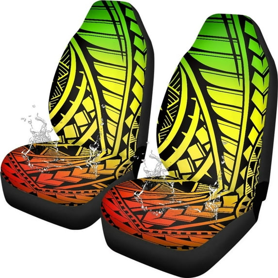 Yuyamidu Polynesia Auto Seat Covers Washable Bucket Front Seats Cover for Cars Full Set of 2, Universal Fit for Cars, SUV, Truck, Sedan
