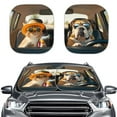 thumbnail image 1 of Yuyamidu Pug Car Sun Shade Windshield Cat Car Windshield Sun Shade Foldable Car Windshield Cover Sun Shade 2 Pieces Auto Accessories for SUV Van UV Ray Sun Visor, 1 of 5