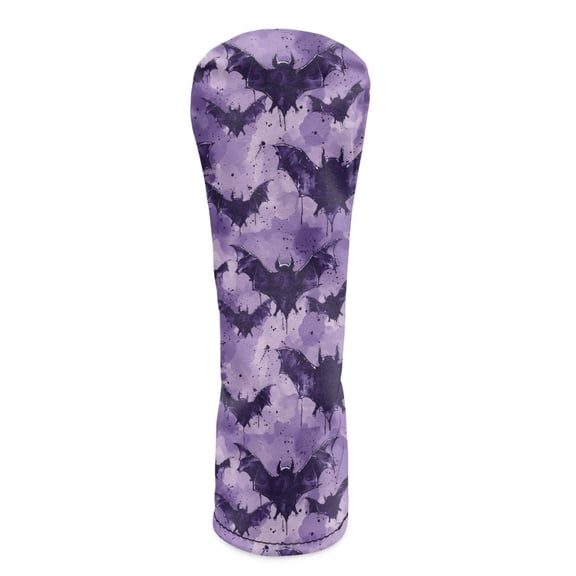 Yuyamidu Purple Bat Golf Club Head Covers Halloween Driver Headcover, Fairway Wood Head Cover, Golf Hybrid Head Cover for Women Men