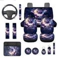 thumbnail image 1 of Yuyamidu Purple Butterfly Car Seat Covers Full Set 13 PCS Rose Moon Auto Steering Wheel Cover Seat Belt Covers Arm Rest Cushion Coasters Wrist Key Ring Automobile Interior Sets, 1 of 6