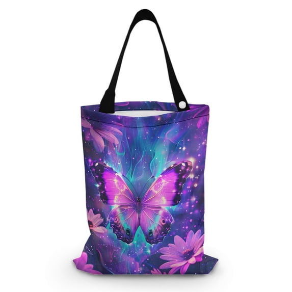 Yuyamidu Purple Butterfly Car Trash Bag Bag Bin for Front Seat, Back Seat Floral Auto Garbage Container Bin Accessories Reusable Garbage Bag for Car SUV Truck Sedan