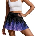 thumbnail image 1 of Yuyamidu Purple Fire Golf Skorts for Woman with Pockets Flame Tennis Athletic Skirt Lightweight Running Skort Casual Stretchy Workout Sports Skorts Size L, 1 of 7