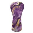 thumbnail image 1 of Yuyamidu Purple Marble Print Golf Club Head Covers for Women Golf Accessories PU Leather for Driver Fairway Woods Hybrids, 1 of 8