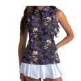 thumbnail image 1 of Yuyamidu Purple Skull Womens Sleeveless Golf Shirts Tank Tops Stretchy Breathable Fabric, Slim Fit, Quarter Zip Collar, Suitable for Golf Practice, Tennis, Casual Outdoor Sports Wear, 1 of 8