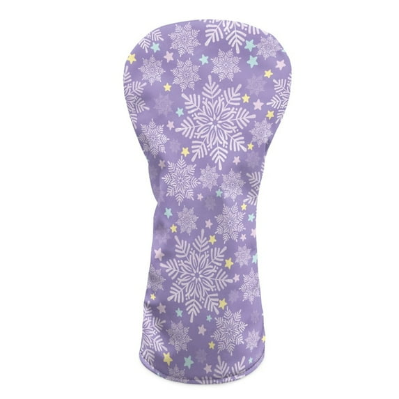 Yuyamidu Purple Snowflake Golf Head Covers, Christmas Leather Golf Club Head Covers Waterproof Club Protection, Designed to Fit Driver Fairway Wood Hybrid