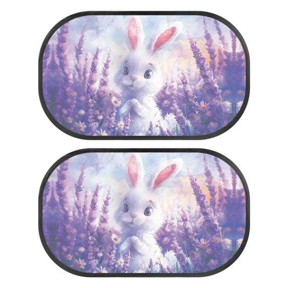 Yuyamidu Rabbit Car Window Shades for Baby Lavender Side Car Window Shades Purple Car Window Covers Easter Window Shade Sun Protection and Sun Shade Blocker Glare Shield Protection