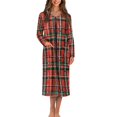 thumbnail image 1 of Yuyamidu Red Buffalo Grid Women's Long Robes with Front Zipper Christmas Crewneck Bathrobes Xmas Long Sleeve Robes Zippered Housecoat Size S Soft Sleepwear Nightgown, 1 of 7