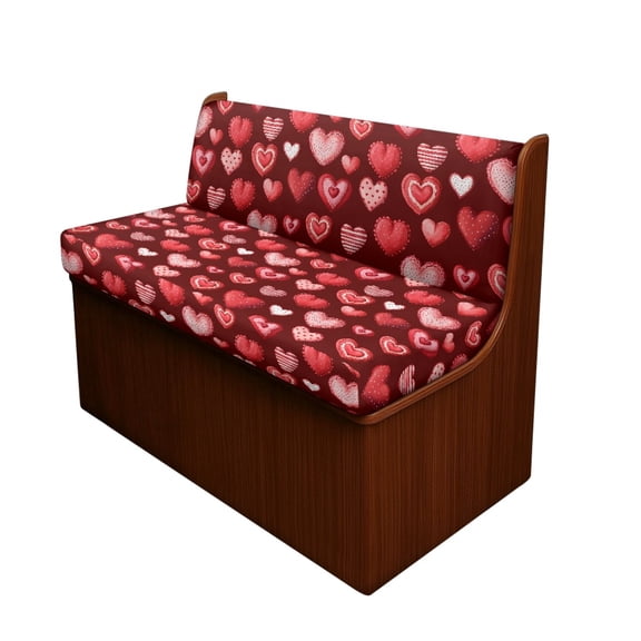 Yuyamidu Red Heart RV Dinette Cushion Covers Valentine's Day Camper Cushion Slipcovers Replacement Loveseat Sofa Chair Furniture Protector for RV Camper