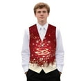 thumbnail image 1 of Yuyamidu Red Xmas Tree Men's Suit Vest Size L Christmas Waistcoat Casual Slim Fit Suit Vest Business Formal Dress Waistcoat Red Xmas Vests for Suit or Tuxedo, 1 of 7