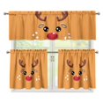 thumbnail image 1 of Yuyamidu Reindeer Kitchen Curtains and Valances 3 Panel Set Easy to Install Short Tier Curtains with Rod Pocket Soft Thicken Contemporary Trendy Valances Christmas Decor for Home, 1 of 5