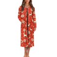 thumbnail image 1 of Yuyamidu Reindeer Long Zip Up Bathrobes for Women Long Sleeve Robes Size S Red Christmas Robe Housecoats Lightweight Crewneck Sleep Dress Candy Canes Zipper Front Night Gowns, 1 of 7
