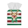 thumbnail image 1 of Yuyamidu Reindeer PU Leather Tissue Box Cover for Living Room Anti-Stains Tissue Box Holder with Bottom Belt Washable Toilet Paper Holder 5"X5"X5" Portable Christmas Decor, 1 of 8