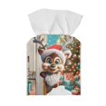 thumbnail image 1 of Yuyamidu Reindeer Square Tissue Box Cover for Bathroom PU Leather Tissue Box Holder with Bottom Belt Anti-Stains Napkin Holder for Napkin Facial Paper Christmas Decoration Gift for Holiday, 1 of 8