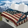 thumbnail image 1 of Yuyamidu Retro American Flag Golf Cart Seat Covers 2 Passenger, 4th of July Golf Cart Seat Towel Blanket, Flannel Club Car Accessories Protect Your Golf Cart Seat, 1 of 8