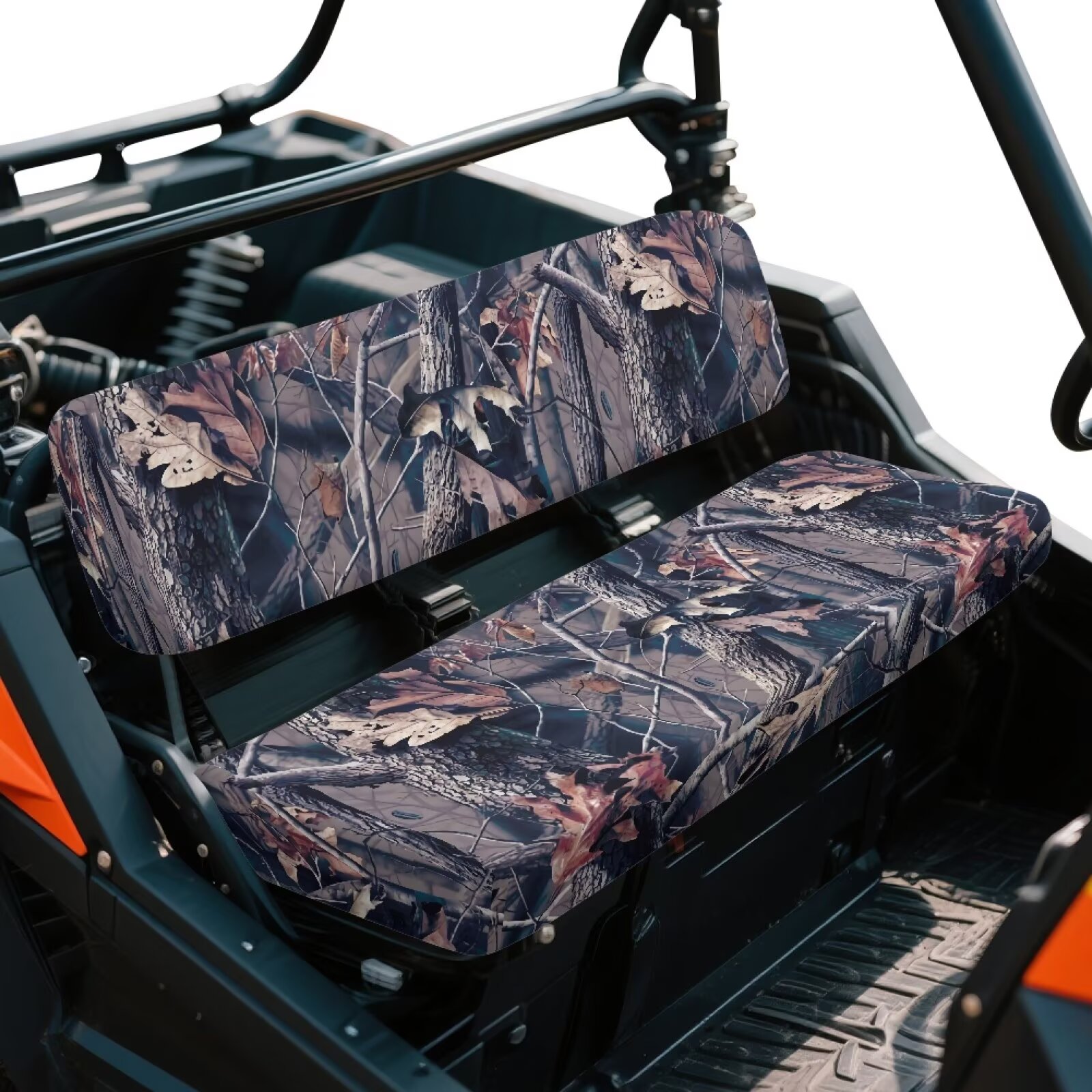 Yuyamidu Retro Camo Hunting UTV Seat Covers Powersports Bench Seat Covers 4 Wheeler Accessories Dog Seat Cover Compatible with Kawasaki Mule 4010 4x4 FE 2025 2023 2022 2021