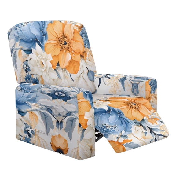 Yuyamidu Retro Floral Reclining Chair Covers 4 Pieces Non Slip Recliner Sofa Slipcovers with Pocket Comfortable Lazyboy Covers Couch Chair Cover for Pets Kids Gift for Holiday