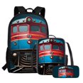 thumbnail image 1 of Yuyamidu Retro Train School Backpack Set of 3 with Lunch Box Pencil Case Kids Backpack for Girls 8-10 with Compartments Suitable for Elementary Middle School High School, 1 of 7