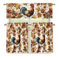 thumbnail image 1 of Yuyamidu Rooster Kitchen Window Curtains Valance and Tier 3 Panel Set Easy to Install Short Tier Curtains with Rod Pockets Soft Contemporary Trendy Valances Home Decor, 1 of 5