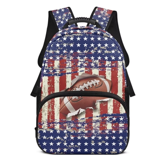 Yuyamidu Rugby School Backpack for Boys Girls 6-8 American Flag Kids Backpacks 4th Grade Elementary Middle School Backpacks 17 Inch Book Bags