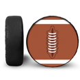 thumbnail image 1 of Yuyamidu Rugby Tire Cover Brown Wheel Spare Tire Covers Universal Fit for Jeep Trailer RV SUV Camper Vehicle, Easy to Install Wheel Protective Covers, 1 of 5