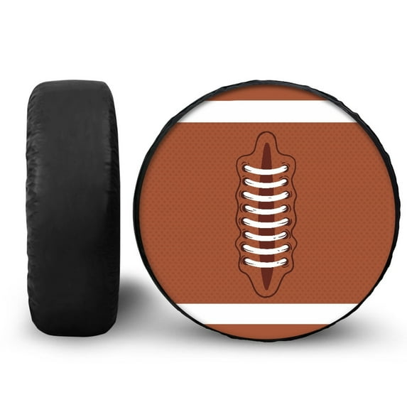 Yuyamidu Rugby Tire Cover Brown Wheel Spare Tire Covers Universal Fit for Jeep Trailer RV SUV Camper Vehicle, Easy to Install Wheel Protective Covers