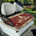thumbnail image 1 of Yuyamidu Santa Claus Golf Cart Seat Cover Reindeer Polyester Mesh Cloth Seat Cushion Golf Cart Seat Blanket for 2 Seat Club Car Accessories, Christmas, 1 of 5