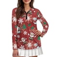 thumbnail image 1 of Yuyamidu Santa Claus Long Sleeve Golf Shirts for Woman Snowman Athletic Tennis Shirts Red Quarter Zip Workout T-shirts Christmas Pullover Size M, 1 of 8