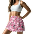 thumbnail image 1 of Yuyamidu Santa Claus Tennis Skort Pink Christmas Tennis Skirts for Women High Waisted Golf Pickleball Skirt with Shorts Pocket Cute Activewear Size M, 1 of 8