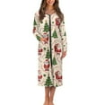 thumbnail image 1 of Yuyamidu Santa Claus Womens Robes Xmas Tree Zipper Front Long Robe Christmas Long Sleeve Bathrobe Lightweight Sleepwear Gowns Size S Loose Loungewear Dress, 1 of 7